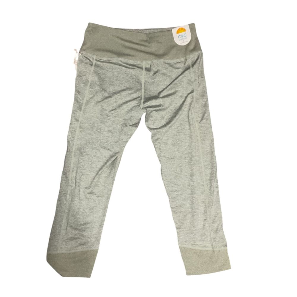 C&C California Heathered Green High-Rise Leggings with Side Pockets Size L - Picture 6 of 11